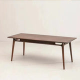 All-Solid Wood Tea and Dining Table - Rectangular Home Dining Table with Pure Solid Wood Construction