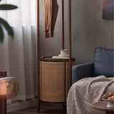 Clothes hanger floor-to-ceiling bedroom door solid wood hanger household rosewood movable dirty clothes basket rattan coat rack